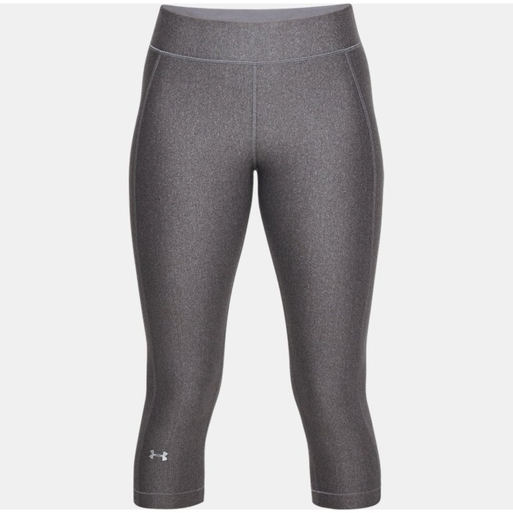 UNDER ARMOUR HeatGear Gray Capri Compression Leggings Womens Size L Large